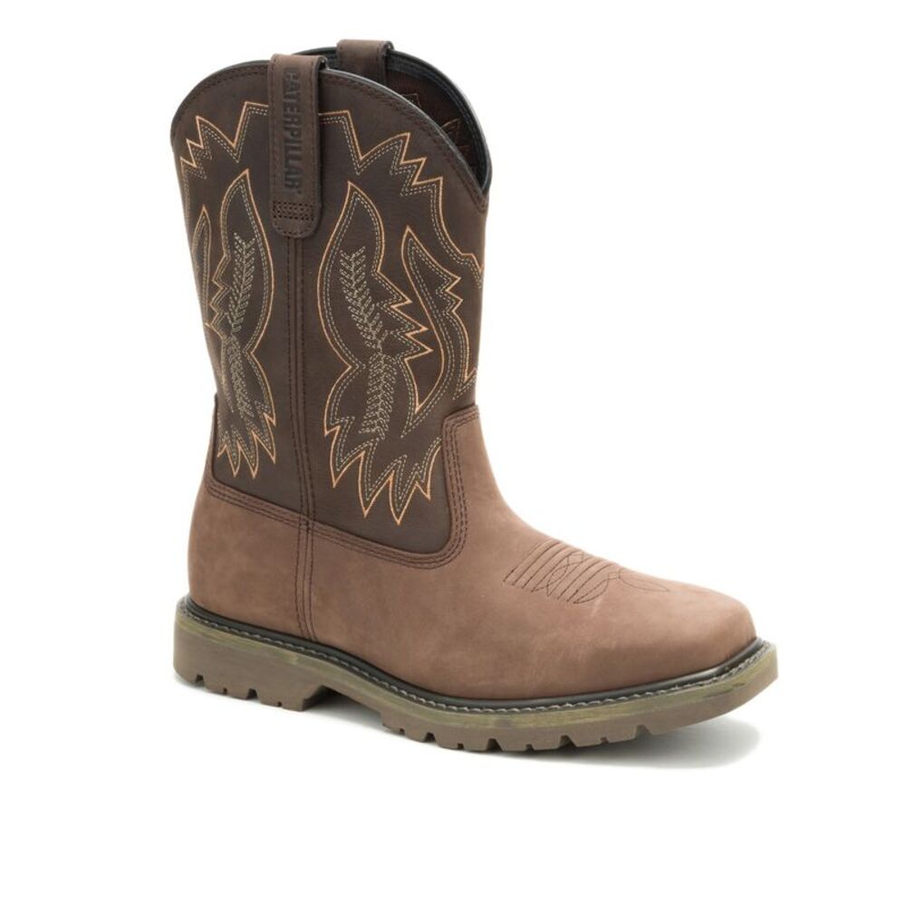 Caterpillar Mens Colorado Frontier Western Brown Boots (NWT) - Picture 2 of 6